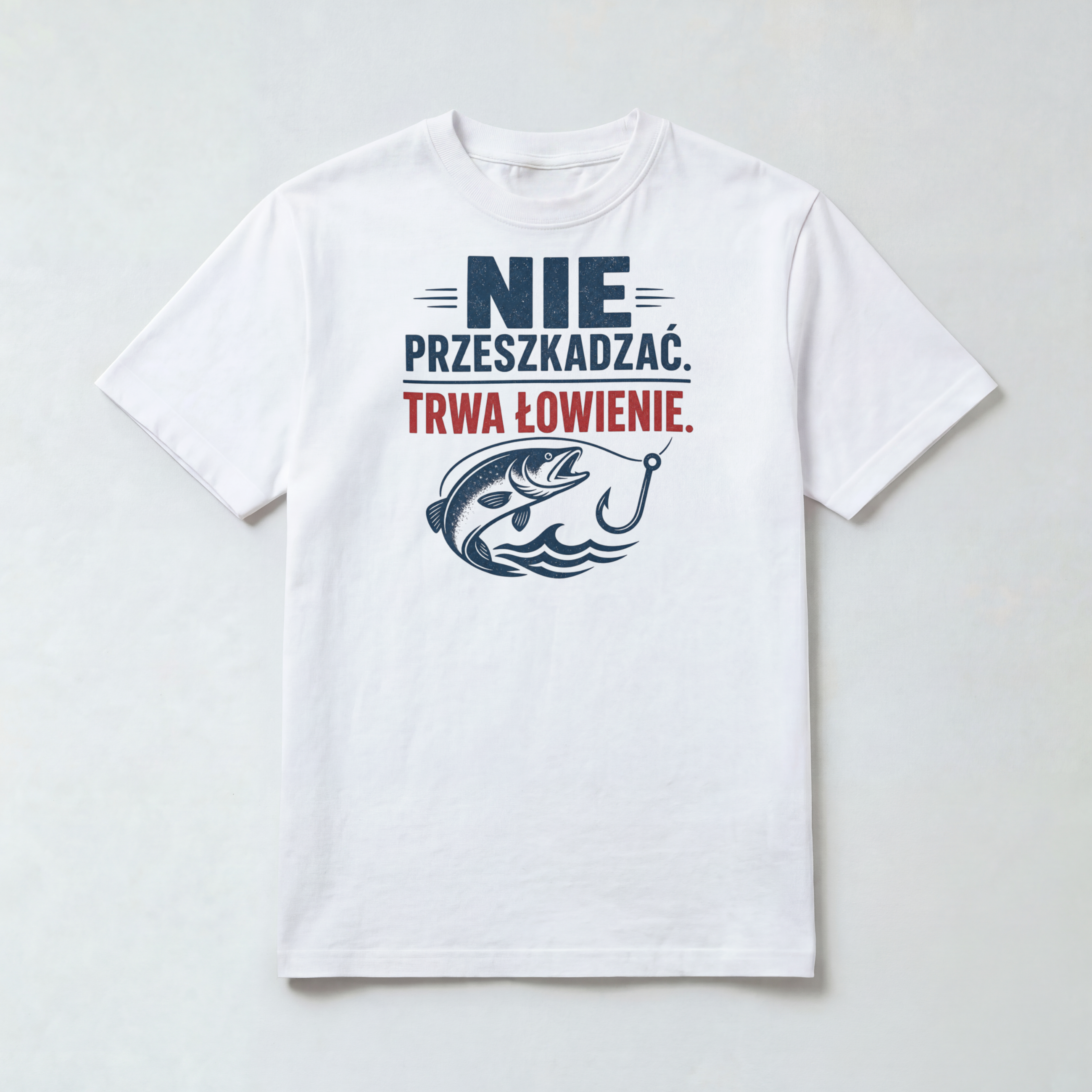 Koszulka Męska Wędkarska "Nie przeszkadzać trwa łowienie"