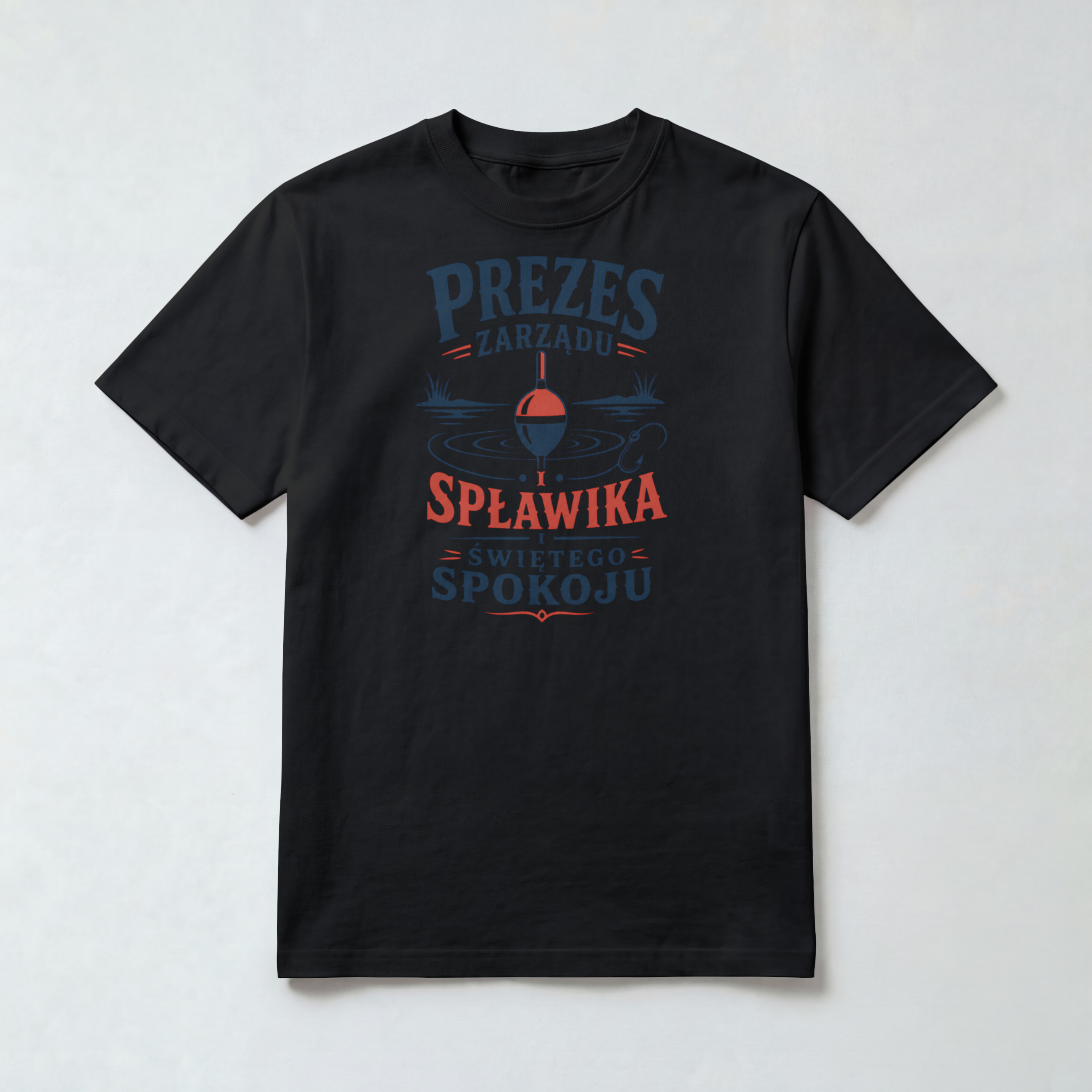 Koszulka Męska Wędkarska "Prezes Zarządu Spławika i Świętego Spokoju"