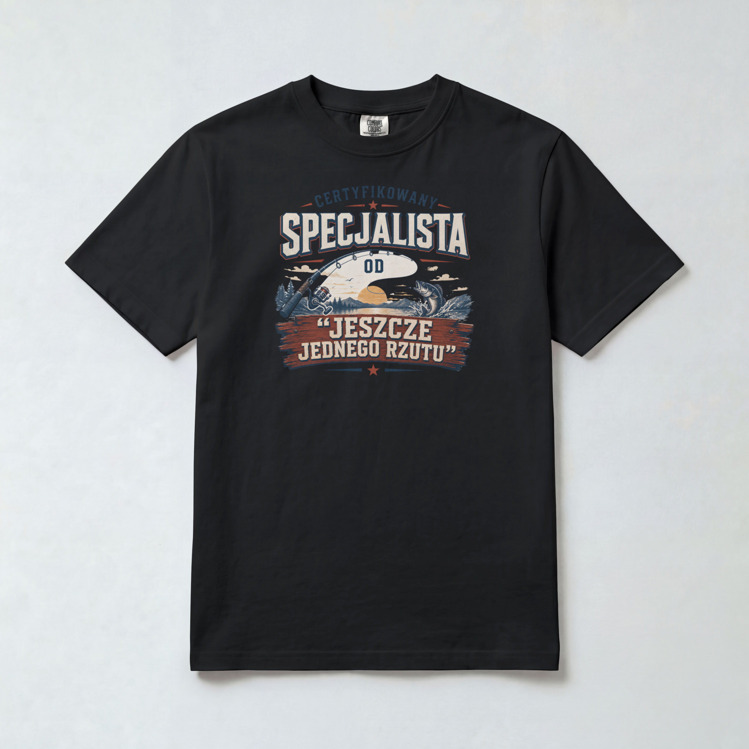 Koszulka Męska Wędkarska "Specjalista od Jeszcze Jednego Rzutu"