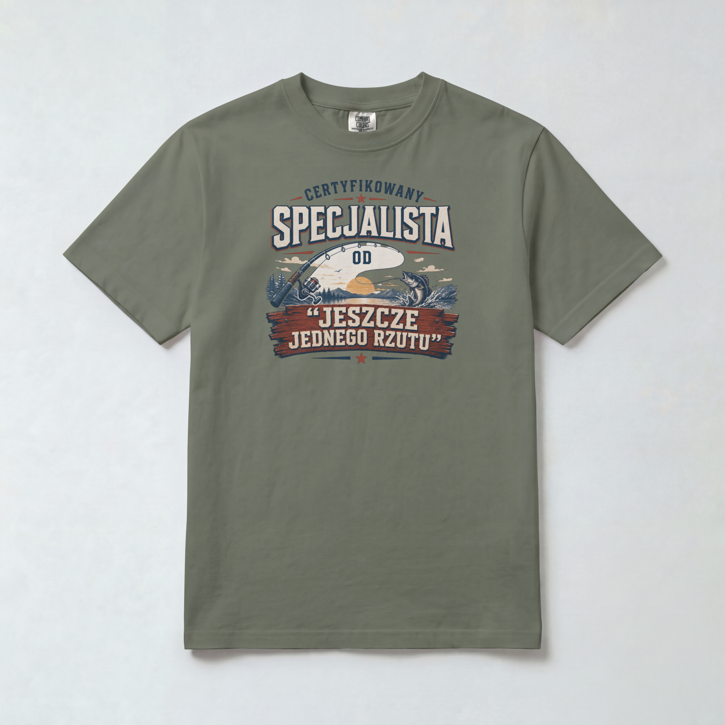 Koszulka Męska Wędkarska "Specjalista od Jeszcze Jednego Rzutu"
