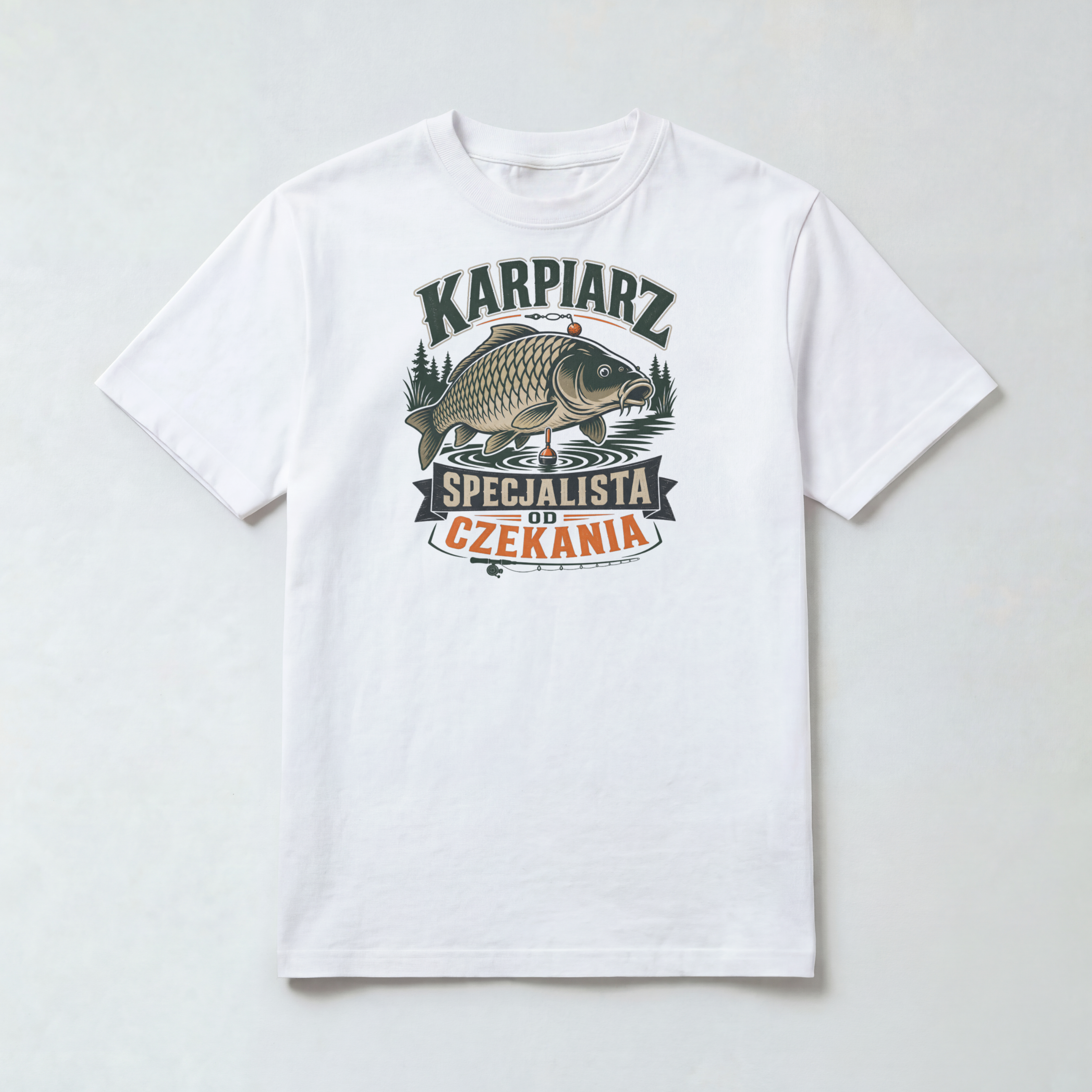 Koszulka Męska Wędkarska "Karpiarz Specjalista od czekania"