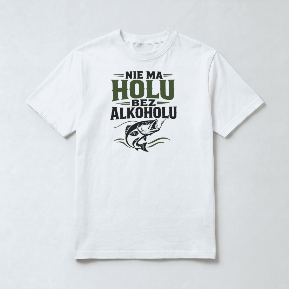 Koszulka Męska Wędkarska "Nie ma Holu bez Alkoholu"