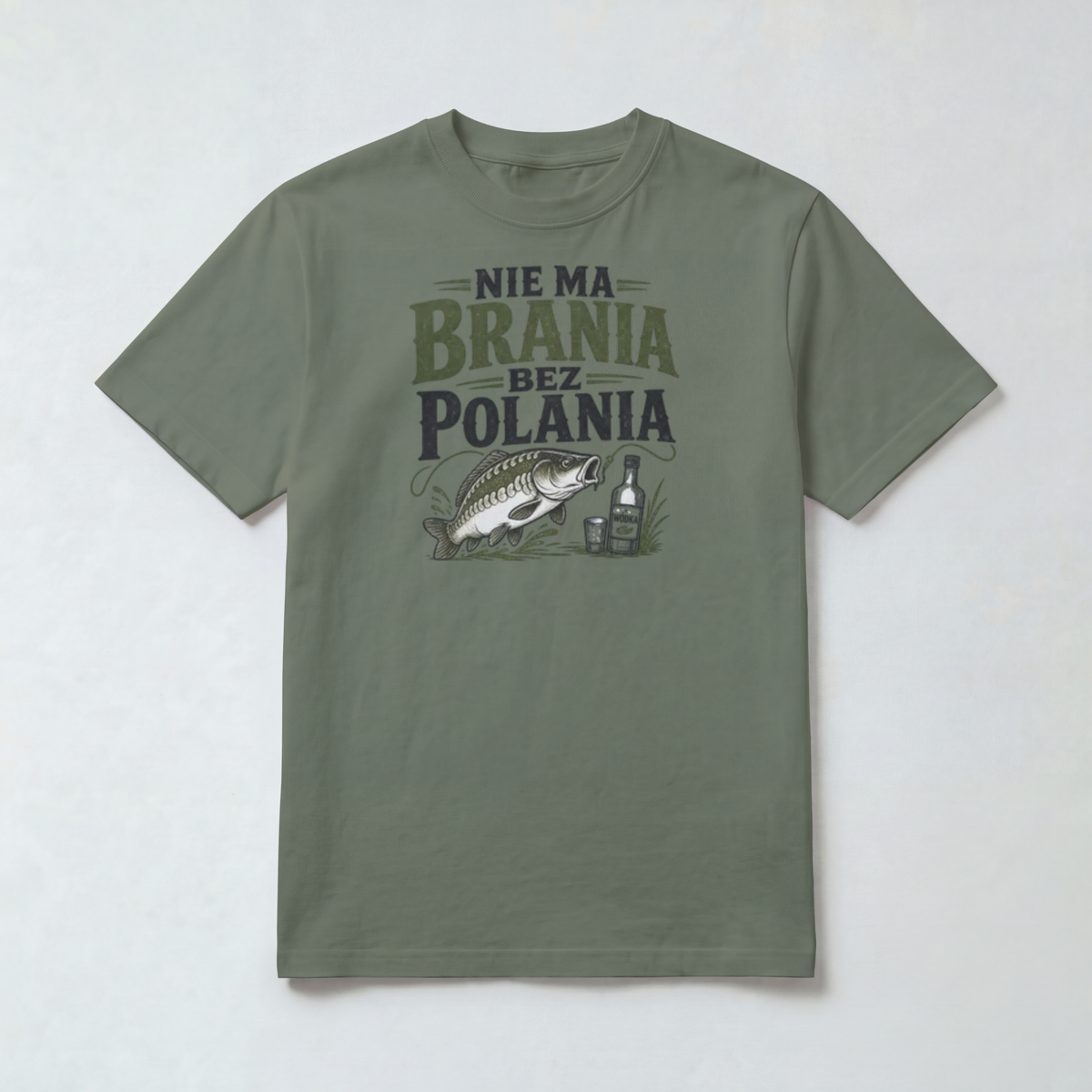 Koszulka Męska Wędkarska "Nie ma brania bez polania"