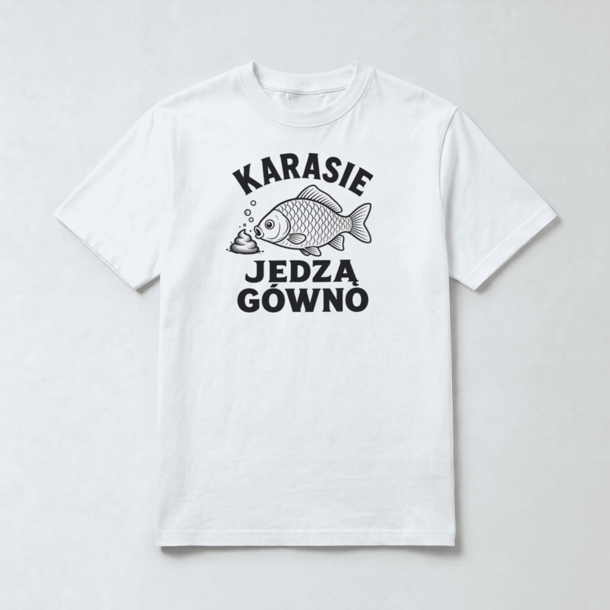 Koszulka Męska Wędkarska "Karasie jedzą g*wno"