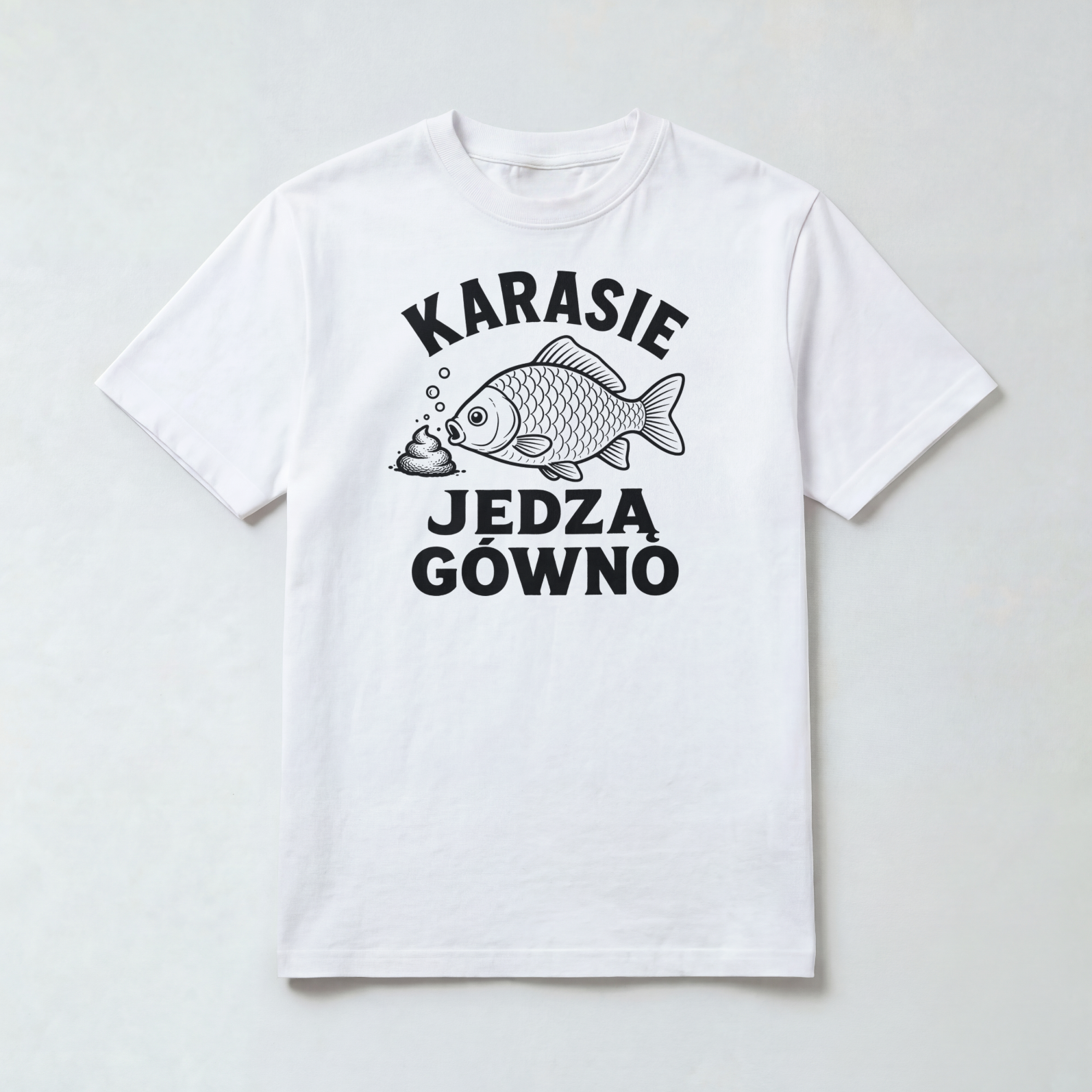 Koszulka Męska Wędkarska "Karasie jedzą g*wno"