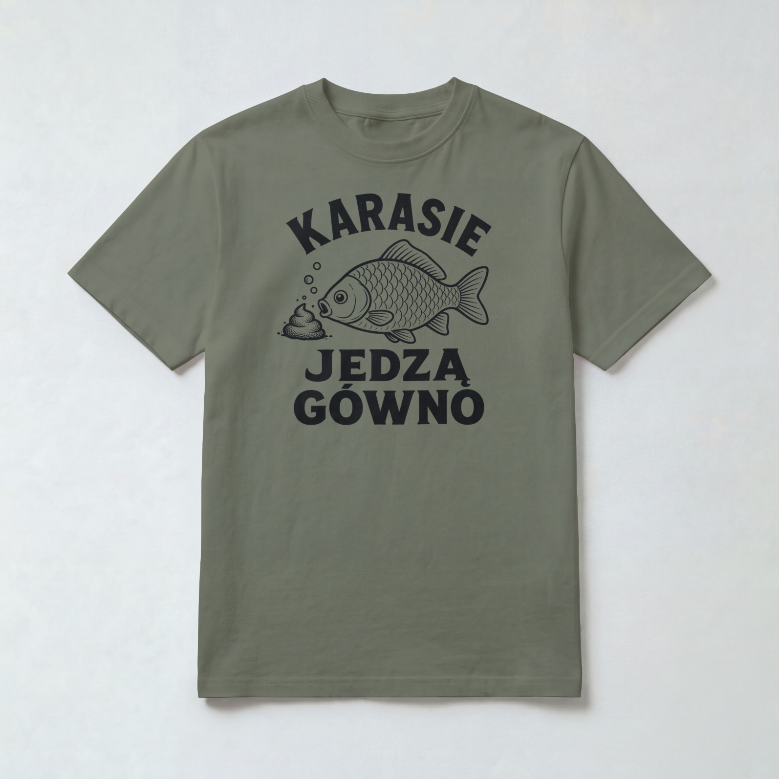 Koszulka Męska Wędkarska "Karasie jedzą g*wno"