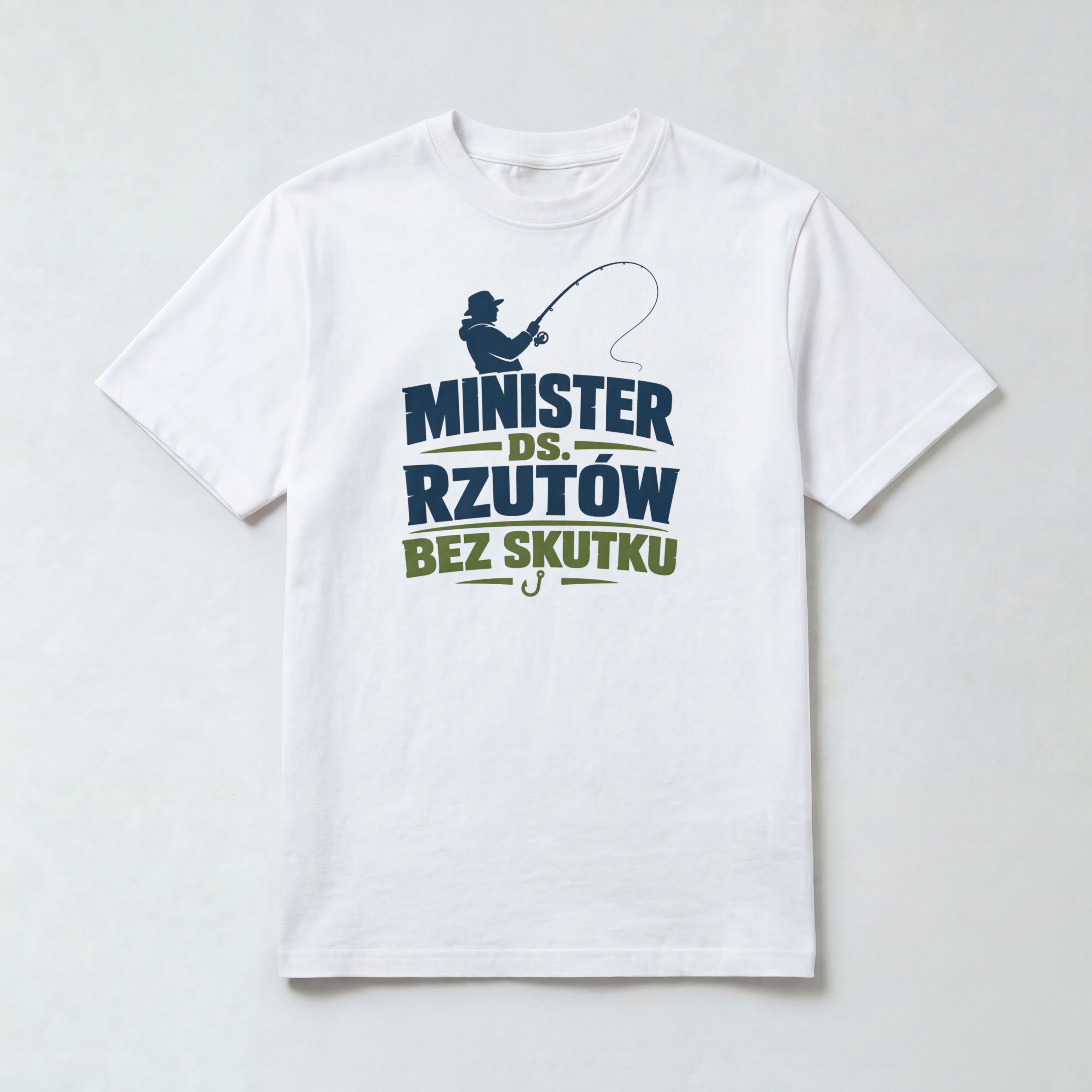 Koszulka Męska Wędkarska "Minister ds. rzutów bez skutku"