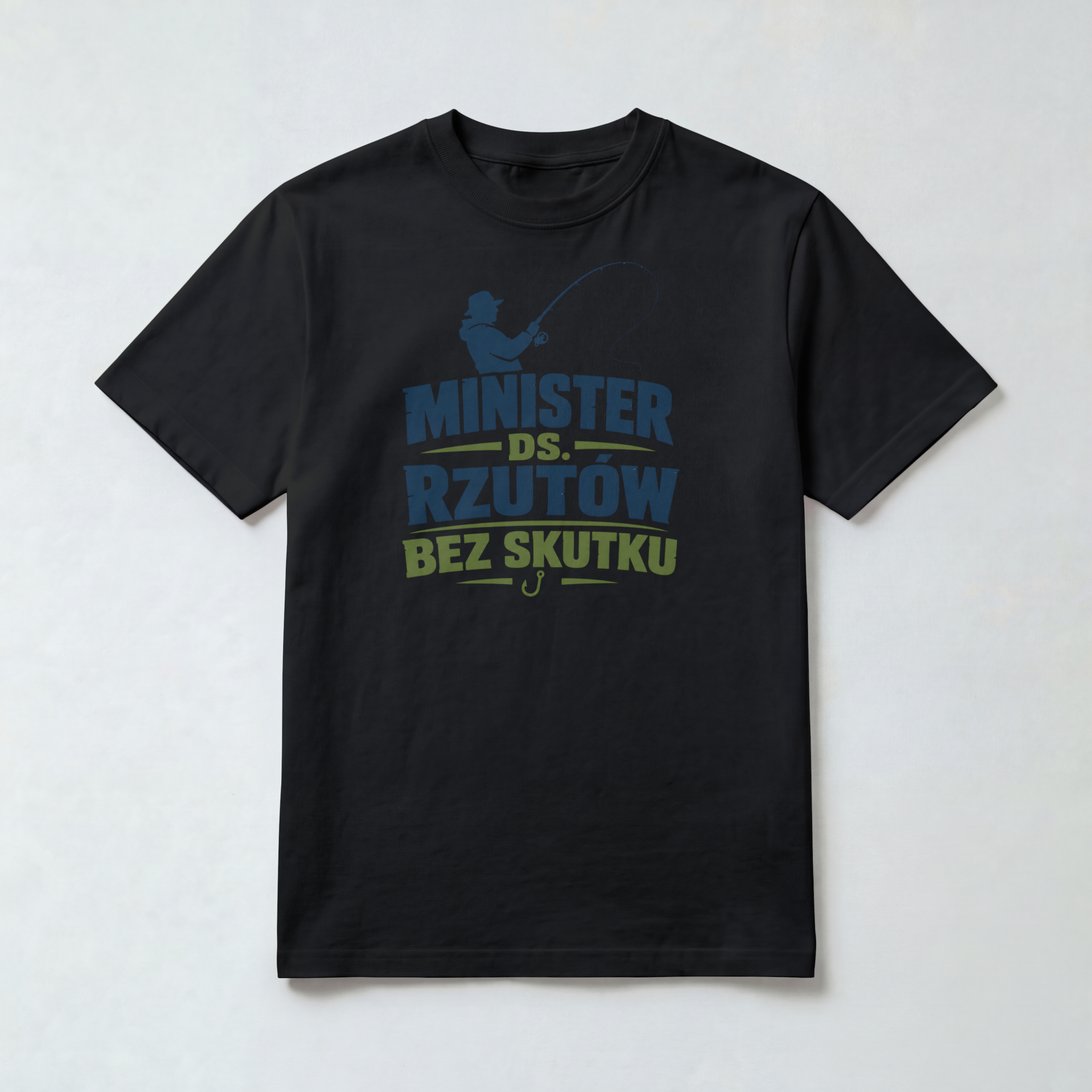 Koszulka Męska Wędkarska "Minister ds. rzutów bez skutku"
