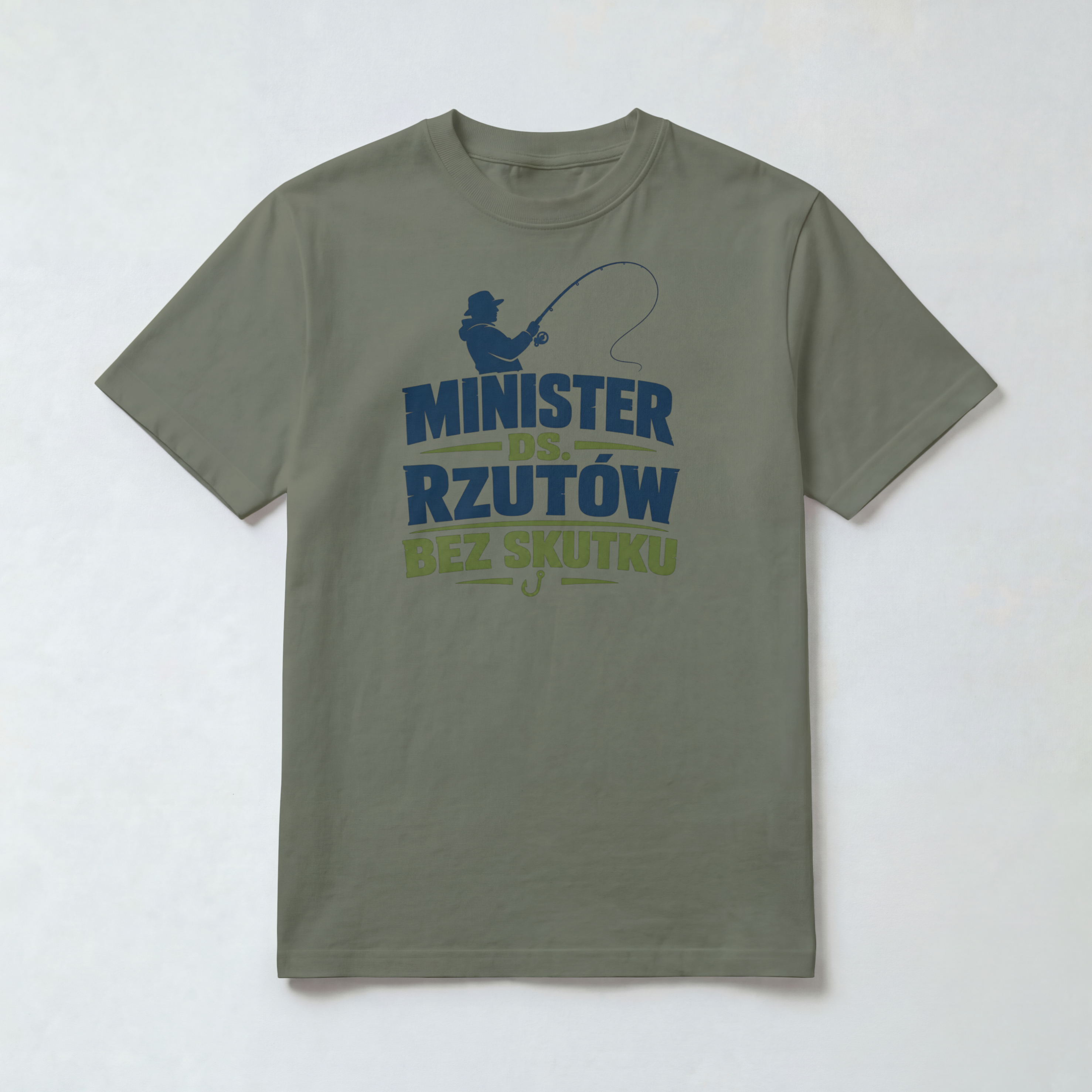 Koszulka Męska Wędkarska "Minister ds. rzutów bez skutku"
