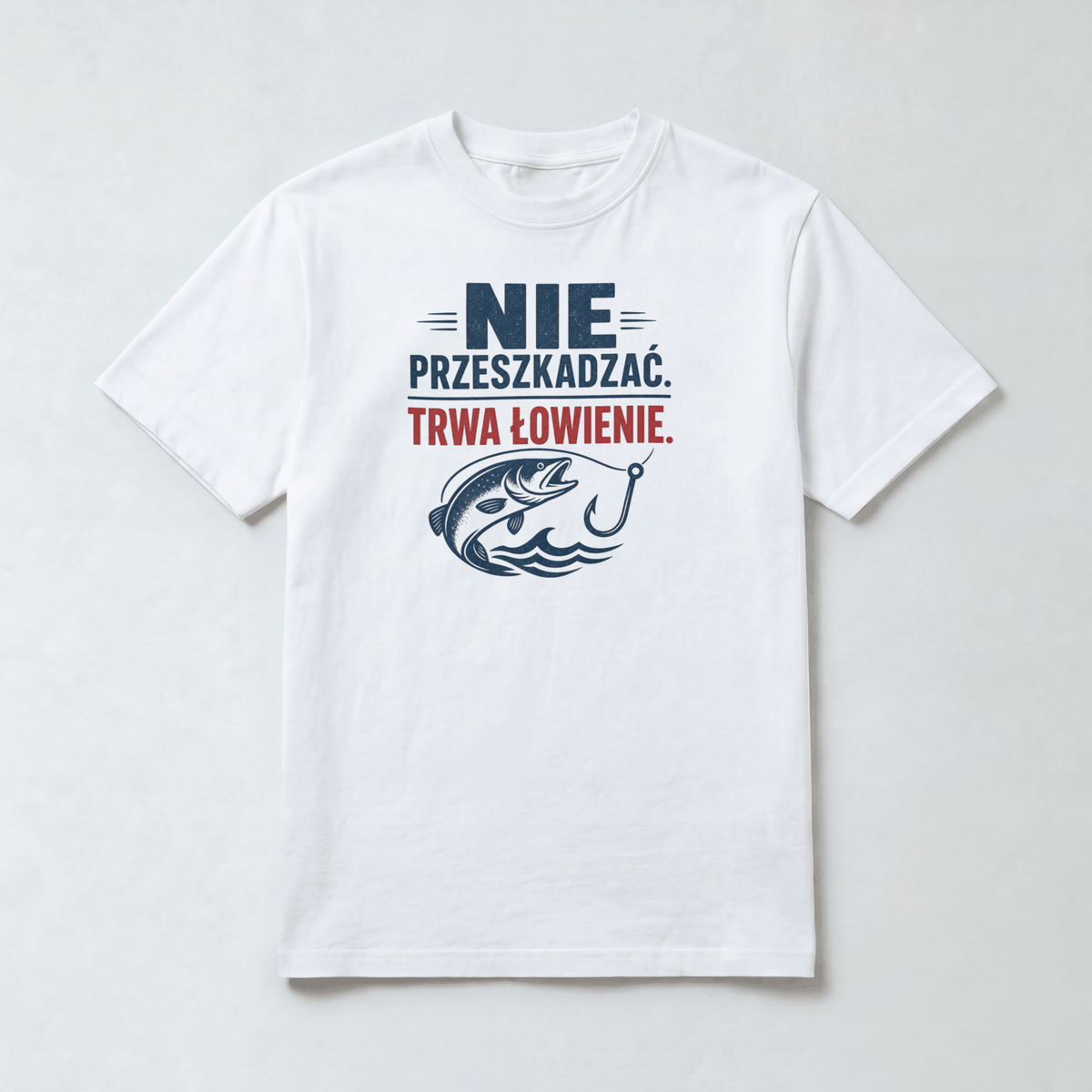 Koszulka Męska Wędkarska "Nie przeszkadzać trwa łowienie"